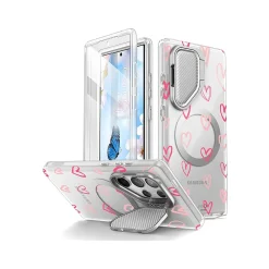 i-Blason Cosmo Clear Hearts MagSafe Case for Samsung Galaxy S24 Ultra, Shock-Absorbing