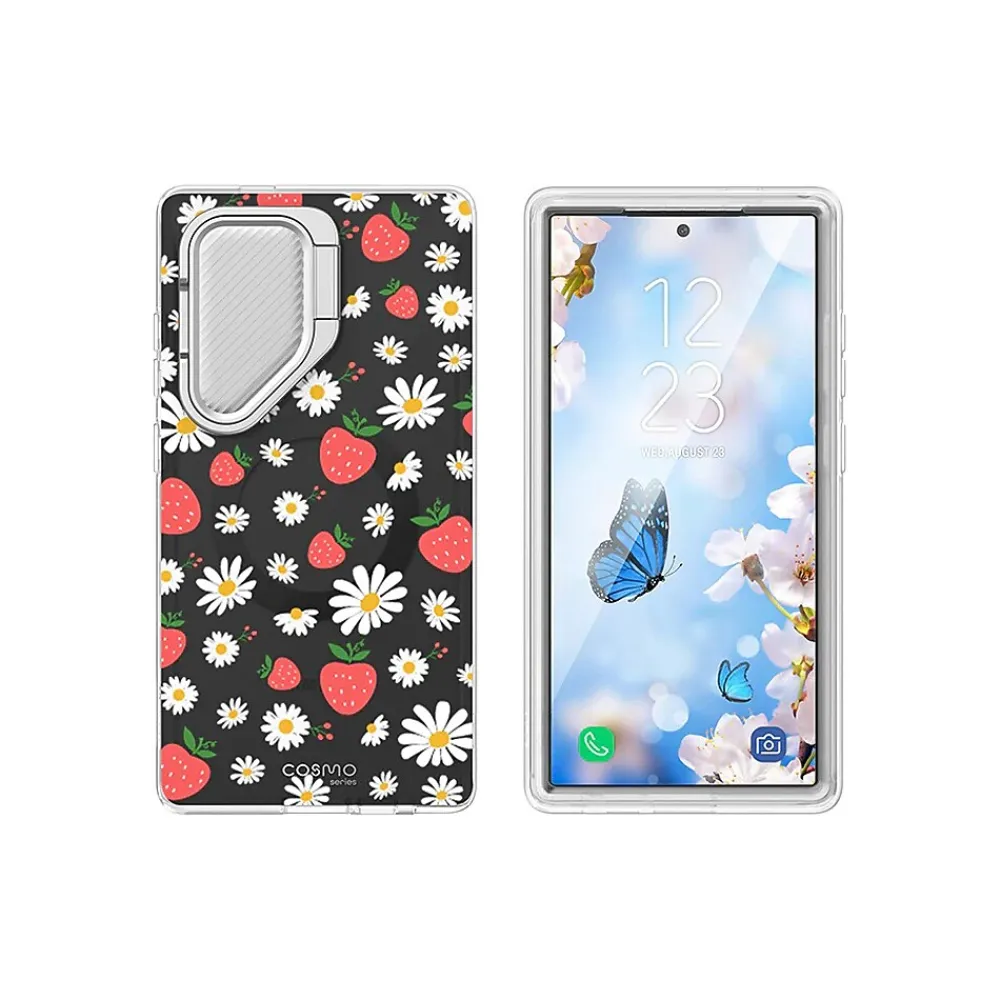 i-Blason Cosmo Colorful Strawberry MagSafe Case for Samsung Galaxy S24 Ultra, Shock-Absorbing, Multicolor