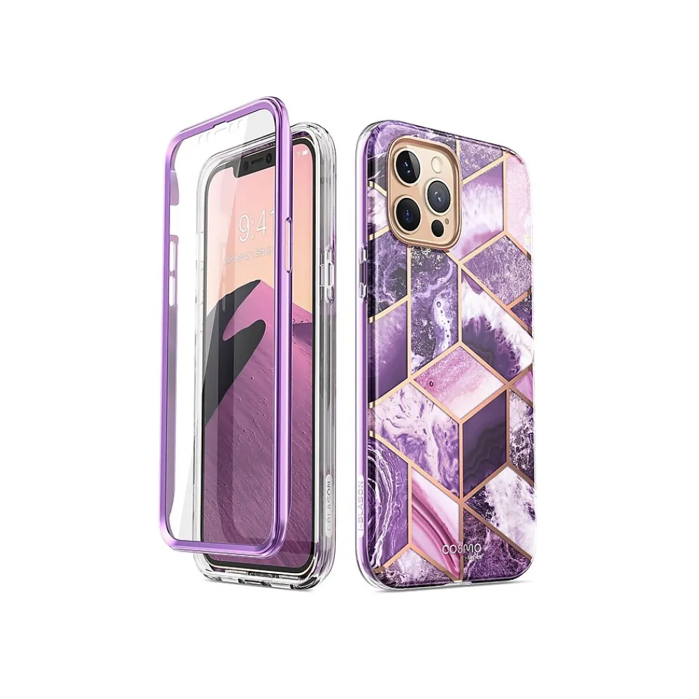 i-Blason Cosmo MagSafe Rugged Case for iPhone 12 Pro Max, Marble Purple (iPhone2020-6.7-Cosmo-SP-Ameth)