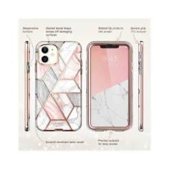 i-Blason Cosmo MagSafe Rugged Case for iPhone 12 mini, Marble Pink (iPhone2020-5.4-Cosmo-SP-Marble)