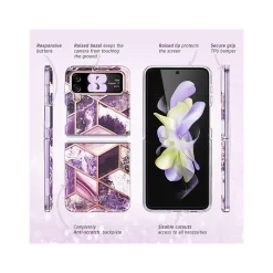 i-Blason Cosmo Marble Purple Snap Case for Samsung Galaxy Z Flip4 (Galaxy2022-ZFlip4-5G-Cosmo-Ameth)