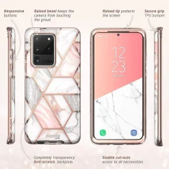 i-Blason Cosmo Series White Marble Case for Galaxy S20 Ultra (S20UL-COSM-MAR)