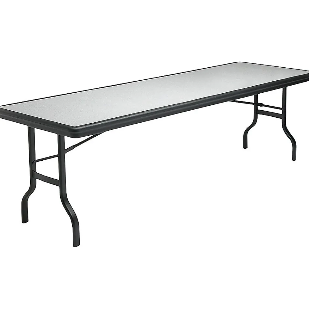 Folding Tables*ICEBERG IndestrucTable™ Rectangular Folding Table, Granite/Black, 29"H x 96"W x 30"D