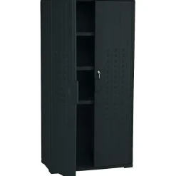 Storage Cabinets*ICEBERG ® Officeworks® Polyethylene Storage Cabinet, Non-Assembled, 66Hx33Wx18D", Black