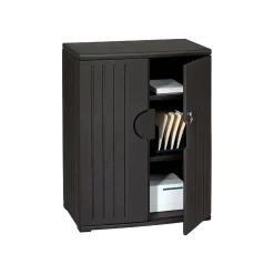 Storage Cabinets*ICEBERG ® Officeworks® Polyethylene Storage Cabinet, Non-Assembled, 46Hx36Wx22D", Black