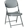 Folding & Stacking*ICEBERG Rough 'N Ready Folding Chairs, Plastic, Charcoal, Seat: 18 3/4"W x 21 1/2"D, Back: 18 3/4"W x 20 1/4"H
