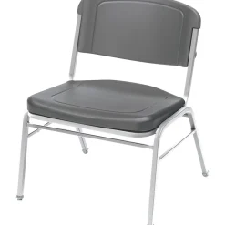 Folding & Stacking*ICEBERG Rough N Ready Series Big & Tall Stacking Chair, Plastic, Charcoal, 4/Carton (ICE64127)