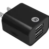 Dual USB Wall Charger, 2.4-Amp, Black, (IEN-AC22A-BK)<iEssentials Clearance