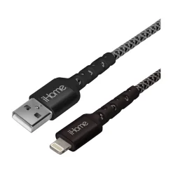iHome 10' Lightning to USB Type-A Power Cable, Male to Male, Black (2IHLC1022B7L2)