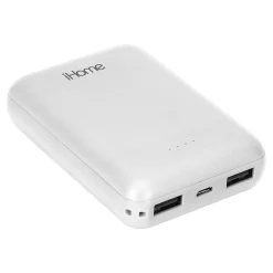USB-A Power Bank, 10000mAh, White (IHPP2200W-OD)<iHome New