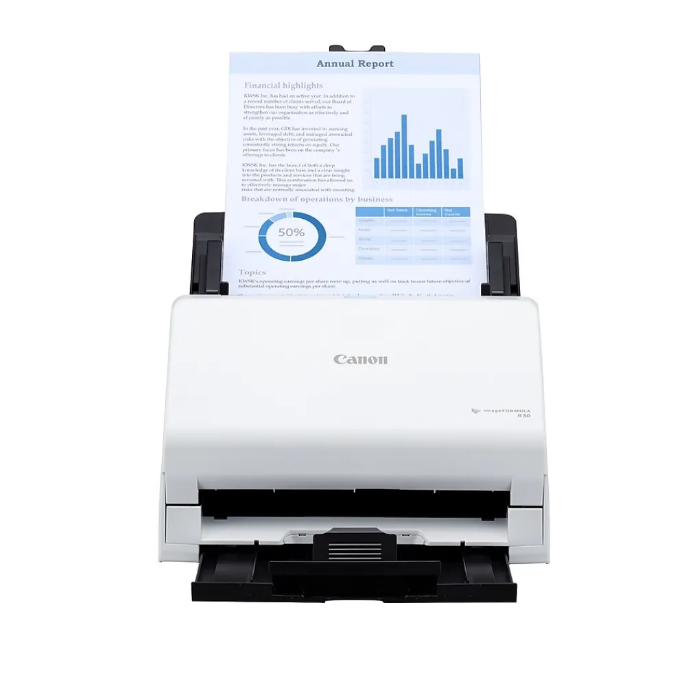 Canon imageFORMULA R30 USB Duplex Document Scanner, White (6051C002)