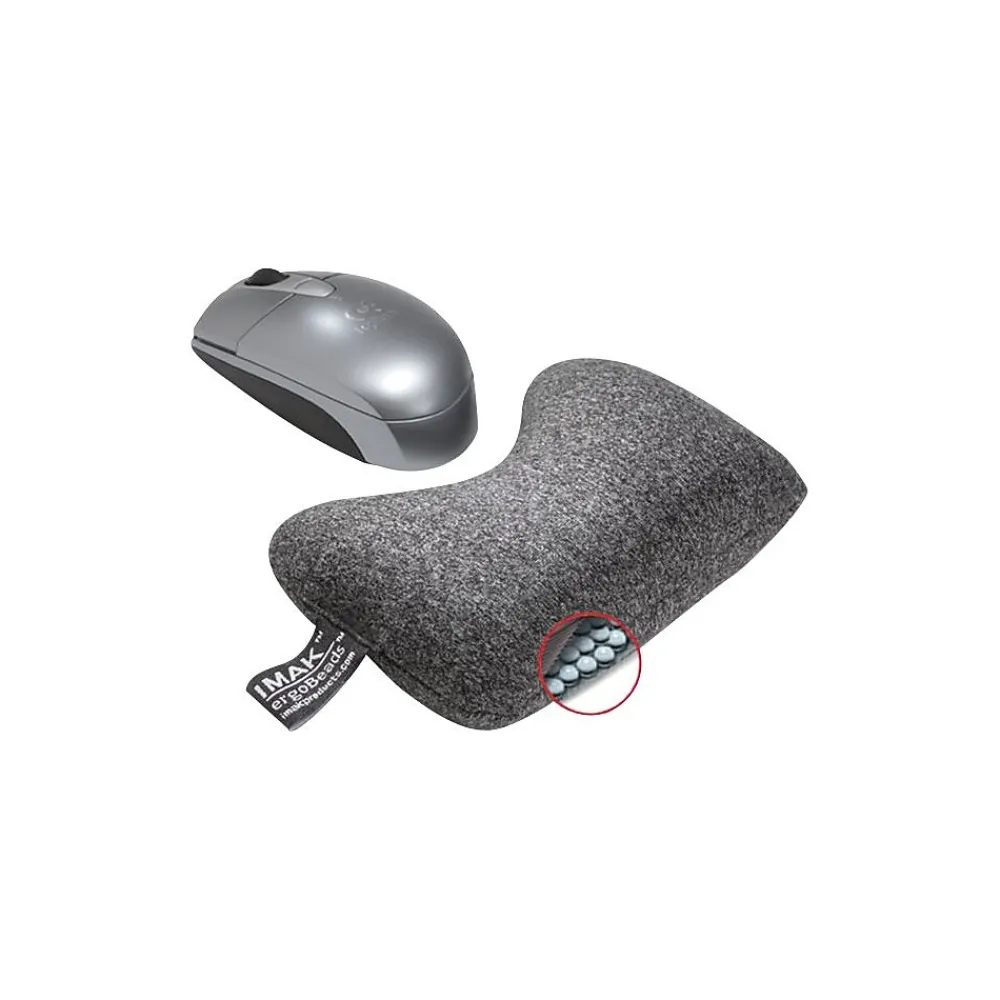 New IMAK Cushion Ergobeads Wrist Rest, Non-Skid Base, Heather Gray (A10166)