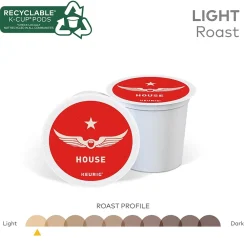 Intelligentsia House Blend Coffee, Keurig K-Cup Pod, Light Roast, 20/Box, 4 Boxes/Carton (5000371868CT)