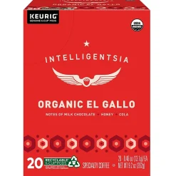 Intelligentsia Organic El Gallo Coffee Keurig® K-Cup® Pods, Light Roast, 20/Box (5000371867)