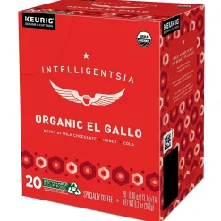 Intelligentsia Organic El Gallo Coffee Keurig® K-Cup® Pods, Light Roast, 20/Box (5000371867)