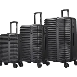 Ally 3-Piece Hardside Spinner Luggage Set, TSA Checkpoint Friendly, Black (IUALLSML-BLK)<InUSA Outlet
