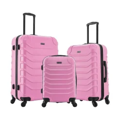 Endurance 3-Piece Hardside Spinner Luggage Set, Pink (IUENDSML-PNK)<InUSA New