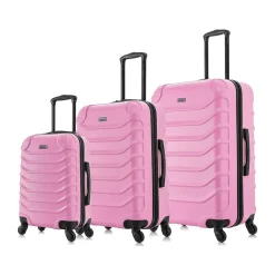Endurance 3-Piece Hardside Spinner Luggage Set, Pink (IUENDSML-PNK)<InUSA New