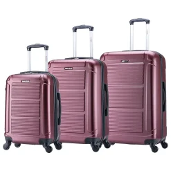 Pilot 3-Piece Hardside Spinner Luggage Set, Wine (IUPILSML-WIN)<InUSA Hot