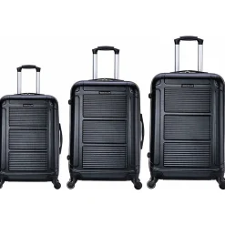 Pilot 3-Piece Hardside Spinner Luggage Set, Black (IUPILSML-COA)<InUSA New