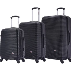 Royal 3-Piece Hardside Spinner Luggage Set, Black (IUROYSML-BLK)<InUSA Discount
