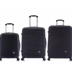 Royal 3-Piece Hardside Spinner Luggage Set, Black (IUROYSML-BLK)<InUSA Discount