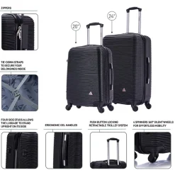 Royal 2-Piece Hardside Spinner Luggage Set, (IUROY0SM-BLK)<InUSA Online