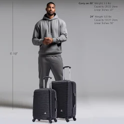 Royal 2-Piece Hardside Spinner Luggage Set, (IUROY0SM-BLK)<InUSA Online