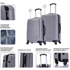 Royal 2-Piece Hardside Spinner Luggage Set, (IUROY0SM-SIL)<InUSA Best