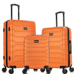 Trend 3-Piece Hardside Spinner Luggage Set, Orange (IUTRESML-ORA)<InUSA Clearance