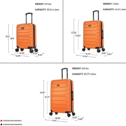 Trend 3-Piece Hardside Spinner Luggage Set, Orange (IUTRESML-ORA)<InUSA Clearance