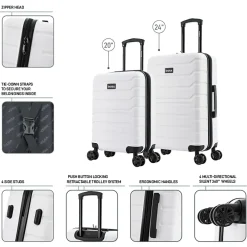 Trend 2-Piece Hardside Spinner Luggage Set, (IUTRE0SM-WHI)<InUSA Hot