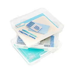 File Storage|Iris Plastic File Box with Latching Lid, Letter Size, Clear, 6/Pack (150655)