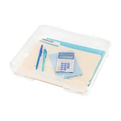 File Storage|Iris Plastic File Box with Latching Lid, Letter Size, Clear, 6/Pack (150655)