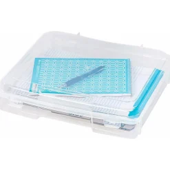 File Storage|Iris Plastic File Box with Latching Lid, Letter Size, Clear, 6/Pack (150655)