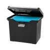 File Storage|Iris Portable File Box with Organizer Lid, Letter Size, Black (110977)