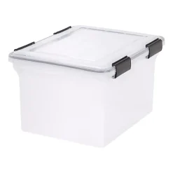 File Storage|Iris WeatherPro Plastic File Box, Letter/Legal Size, Clear (110600)