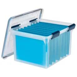 File Storage|Iris WeatherPro Plastic File Box Latch Lid, Letter/Legal Size, Clear (110601)