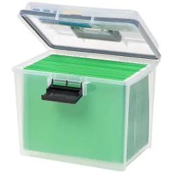 File Storage|Iris WeatherPro Portable File Box, Letter Size, Clear (110350)