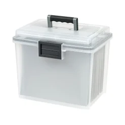 File Storage|Iris WeatherPro Portable File Box, Letter Size, Clear (110351)