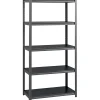 Shelving*Iron Horse 3200 Concealed Rivet 5-Shelf Metal Stand Alone Shelving Unit, 36" W, Gray (20996)