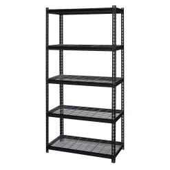 Shelving*Iron Horse 2300 lb. Wire Rivet Series 5-Shelf Metal/Wire Deck Shelving Unit, 36