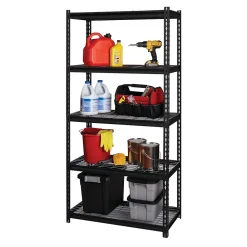 Shelving*Iron Horse 2300 lb. Wire Rivet Series 5-Shelf Metal/Wire Deck Shelving Unit, 36