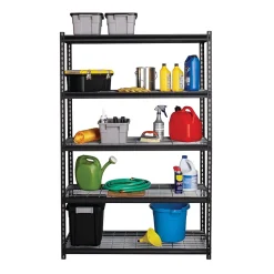 Shelving*Iron Horse 2300 lb. Wire Rivet Series 5-Shelf Metal/Wire Deck Shelving Unit, 48