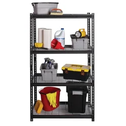 Shelving*Iron Horse 2300 lb. Wire Rivet Series 4-Shelf Metal/Wire Deck Shelving Unit, 36