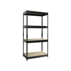 Shelving*Iron Horse Rivet Series 4-Shelf Metal Unit, 30"W, Black (17125)