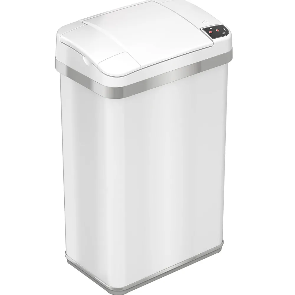 Automatic Touchless Sensor Trash Can with Odor Filter and Fragrance – 4 Gallon - White<iTouchless