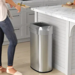 Dual-Deodorizer Stainless Steel Trash Can, 16 gal., Brushed Steel (OL16STV)<iTouchless Clearance