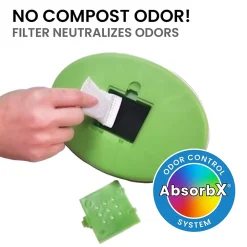 1.6-Gallon Indoor Compost Bin, Silver/Green (CB06OT)<iTouchless Discount