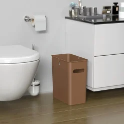 SlimGiant Polypropylene Trash Can with no Lid, Toffee Brown, 4.2 gal., 6/Pack (SG105Nx6)<iTouchless Sale